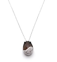 925 Ayar Gümüş Smoki Quartz Kolye