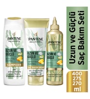 Pantene Şampuan Bambu&Biotin Uzun ve Güçlü 400 ml + Saç Kremi Bambu & Biotin 275 ml + Saç Şekillendirici Krem Miracles Bambu & Biotin 270 ml
