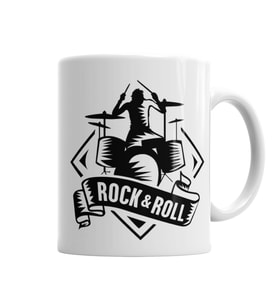 Rock   Roll  Müzik Gitar Kupa Bardak Porselen