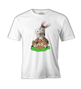 Aile - Baba Eşek Beyaz Erkek Tshirt