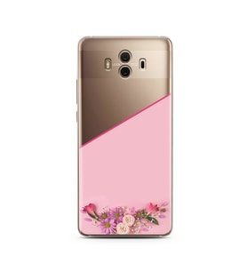 Kesik Çiçek Tasarımlı Süper Şeffaf Silikon Telefon Kılıfı Huawei Mate 10 Pro