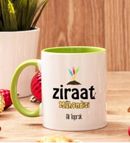 Ziraat Mühendisine Hediye İçi Ve Kulpu Renkli Kupa Bardak