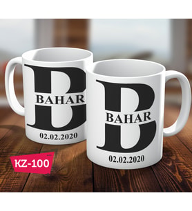 Kişiye Özel İsimli Tarih Hediye Kupa Bardak
