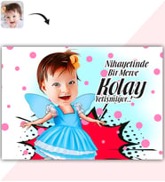 BK Gift Kişiye Özel Kız Çocuk Karikatür Baskılı Yaş Pasta İçin Yenilebilir Şekerli Kağıt  1(Sadece Kağıt)