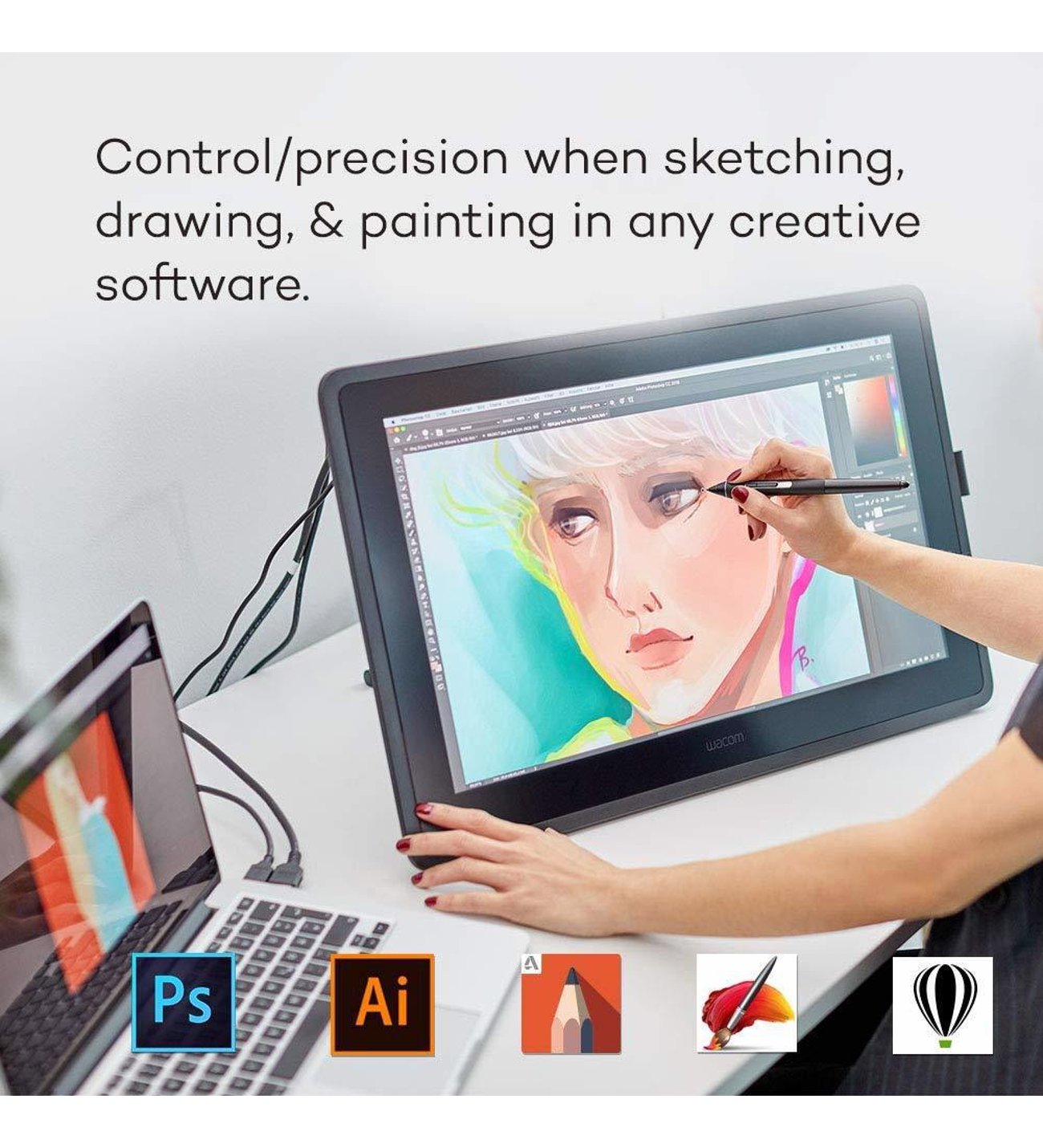 Wacom Cintiq 22 Drawing Tablet Graphic Monitor, 8192 Pressure