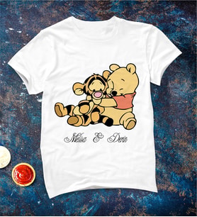 Kişiye Özel Pooh ve Tigger Tişörtü (Büyük - Çocuk)