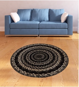 Jüt Hasır Kilim Görünümlü Dijital Baskılı Kaymaz Taban Yıkanabilir Modern Salon Halısı ve Yolluk (Gri)