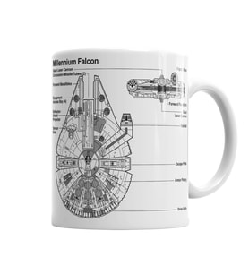 Star Wars Melennium Falcon Kupa Bardak Porselen
