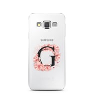 Pembe Çiçekli Harf Tasarım Süper Şeffaf Silikon Telefon Kılıfı Samsung A3 (2015)