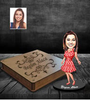 Kişiye Özel Bayan Karikatürlü Ahşap Biblo Kutulu Model-4