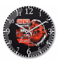 Chewbacca Chews Duvar Saati Bombeli Gercek Cam