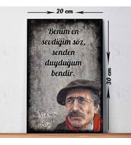 Özdemir Asaf Benim En Sevdiğim Söz Baskılı Vintage Tablo 581