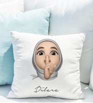 Emoji Kız Tesettürlü Stiker Yastığı Kişiye Özel