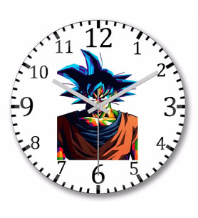 Dragonball Goku  Duvar Saati Bombeli Gercek Cam