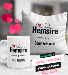 Hemşire Kupa Bardak ve Yastık Seti