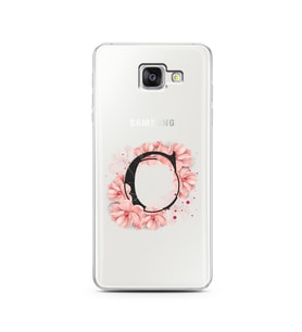Pembe Çiçekli Harf Tasarım Süper Şeffaf Silikon Telefon Kılıfı Samsung A5 (2016)