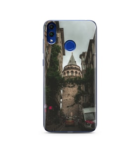 Galata Tasarımlı Süper Şeffaf Silikon Telefon Kılıfı Huawei Honor 8c