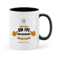BK Gift Kişiye Özel Fen Bilimleri Öğretmeni Siyah Kupa Bardak  1