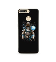 Uzay Astronot Tasarım Süper Şeffaf Silikon Telefon Kılıfı Huawei Y6 Prime 2018