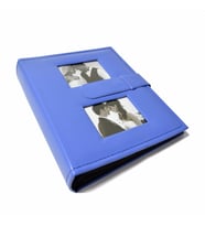 100'Lük 13X18cm Deri Fotoğraf Albümü - Mavi