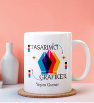 Kişiye Özel Tasarımcı Grafiker Tasarımlı Beyaz Kupa