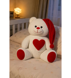 Özgüner Sevgili Uykucu 80 cm Ayıcık (%100 Yerli) (Beyaz)