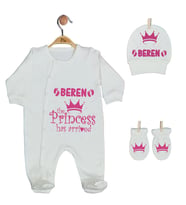 Pia Baby Gl 1906-01 İsme Özel Üçlü Tulum Set