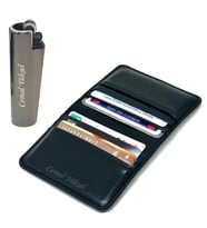 Kişiye Özel Siyah Kredi Kartlık Cüzdan ve Füme Clipper Çakmak