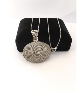 GÜMÜŞ TELKARİ  OVAL KOLYE