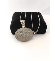 GÜMÜŞ TELKARİ  OVAL KOLYE
