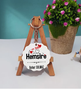 Mesajlı Hemşire Ahşap Anahtarlık