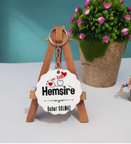 Mesajlı Hemşire Ahşap Anahtarlık
