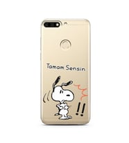 Snoopy Tasarımlı Süper Şeffaf Silikon Telefon Kılıfı Huawei Honor 7C- y7 2018 