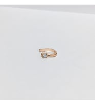 GÜMÜŞ ROSE BRONZ RENK BEYAZ ZİRKON TAŞLI KIKIRDAK KÜPE