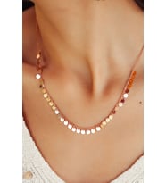 925 Ayar Rose Altın Kaplama Gümüş Pul Kolye