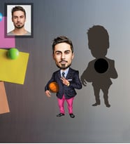 Kişiye Özel Sporcu Karikatürlü Ahşap Magnet Bay-12