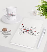BK Gift Kişiye Özel Mühendis Beyaz Defter Kalem Türk Kahvesi Fincanı Seti-5 (Model 1)