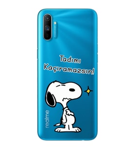 Snoopy Tasarımlı Süper Şeffaf Silikon Telefon Kılıfı Oppo Realmi C3