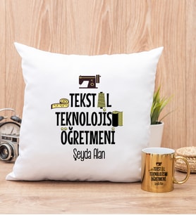 Tekstil Teknolojisi Öğretmeni Yastık ve Gold Kupa Bardak