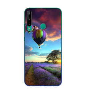 Lavanta Bahçesi Tasarımlı Süper Şeffaf Silikon Telefon Kılıfı Huawei P40 Lite E