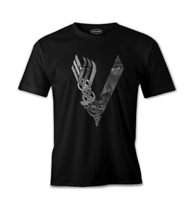Vikings - Logo Eyes Siyah Erkek Tshirt