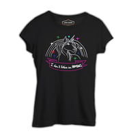 Unicorn - I Don't Believe in Humans Siyah Bayan Tshirt