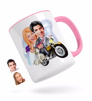 BK Gift Kişiye Özel Evleniyoruz Karikatürlü Pembe Kupa Bardak-8