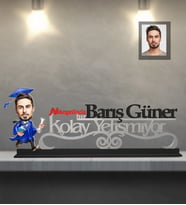 Kişiye Özel Mezuniyet Karikatürlü Kolay Yetişmiyor Ahşap Biblo Bay-4