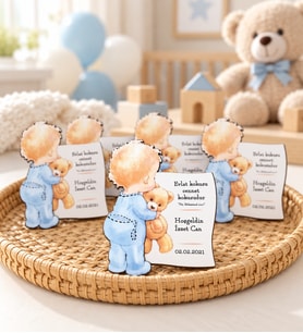 Kişiye Özel Hoşgeldin Bebek Ahşap Magnet Doğum Günü
