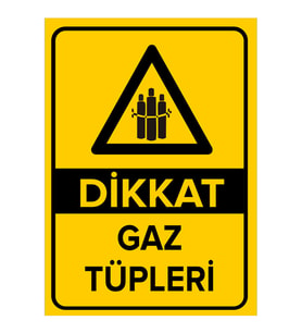 MIGNATIS - Dikkat Gaz Tüpleri Levhası - Sac Malzeme 25x35cm
