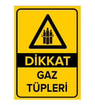 MIGNATIS - Dikkat Gaz Tüpleri Levhası - Sac Malzeme 25x35cm