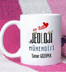 Mesajlı Jeoloji Mühendisi Tasarımlı Kişiye Özel Jeoloji Mühendisi Kupa Bardak