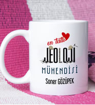 Mesajlı Jeoloji Mühendisi Tasarımlı Kişiye Özel Jeoloji Mühendisi Kupa Bardak