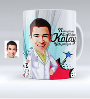 BK Gift Kişiye Özel Bay Göz Doktoru Karikatürlü Beyaz Kupa Bardak  1